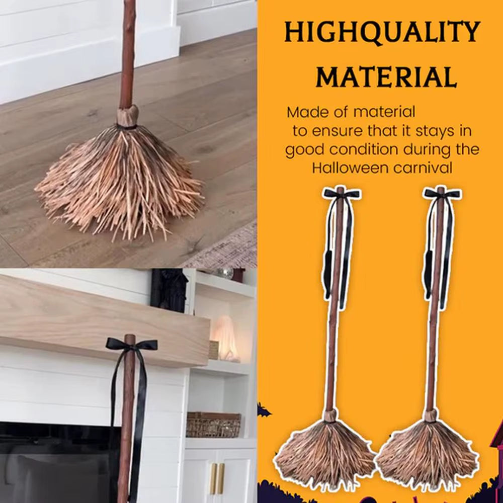 Halloween Floating Witch'S Broom Haunted Dancing Broom Moving Broomstick Magic Enchanter Sorceress Broom Prop Light up Sound